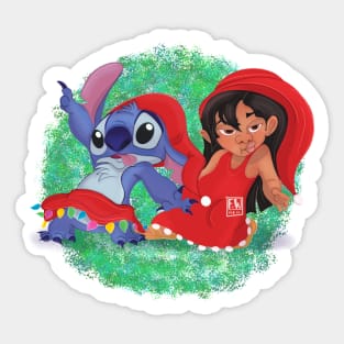 Christmas with Lilo & stitch Sticker